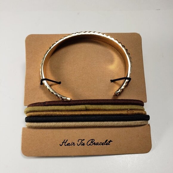 Francesca's Gold-Tone Hair Tie Bracelet with Multi-Color Elastic Bands - Picture 5 of 6